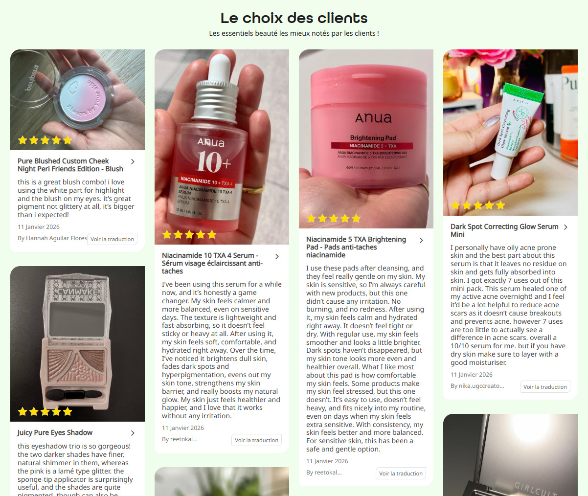 avis produits yesstyle