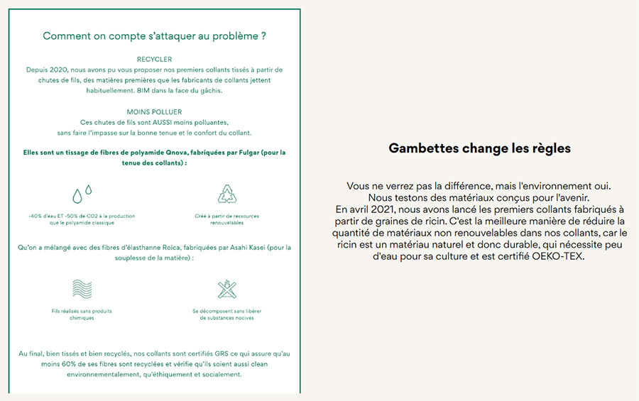 eco engagement gambettes