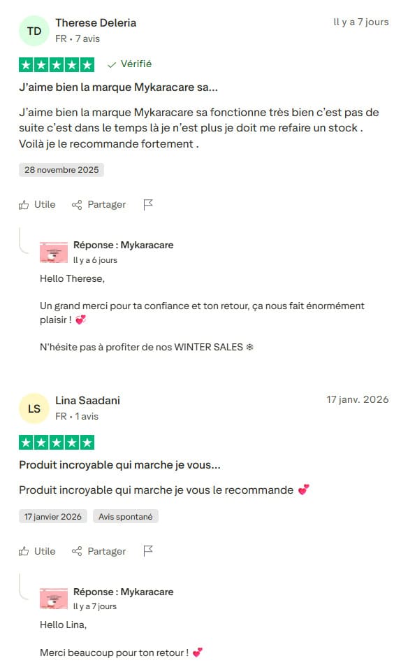 Avis produits trustpilot karacare